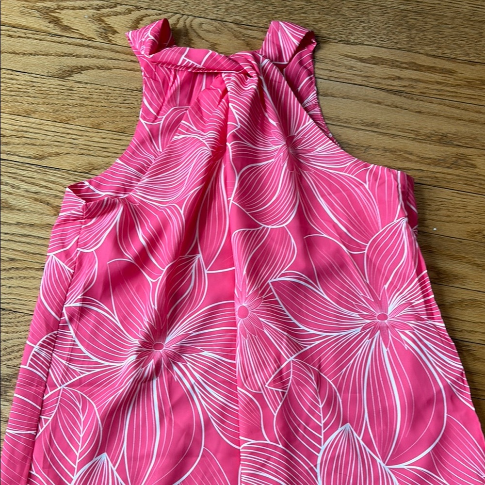 Pink Floral Sleeveless Top